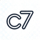 C7官网官方标识logo，橙色与深蓝色搭配的品牌徽标